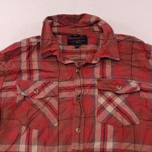 Twenty One Men Tartan Flannel Casual Button Up Shirt Mens Size Large L Red